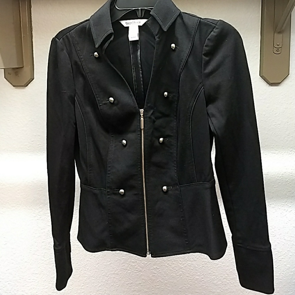 WHBM black jacket with zipper and buttons